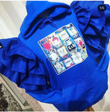 Blue printed drip hoodie 💙